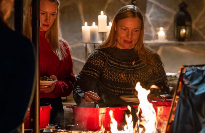 Dinner at Kontioluola in Iisakki Village, Ruka