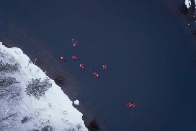 Winter River Floating by Ruka Safaris